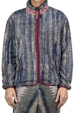 Outlet Kapital JAVA-YABANE Fleece ZIP Blouson - Navy