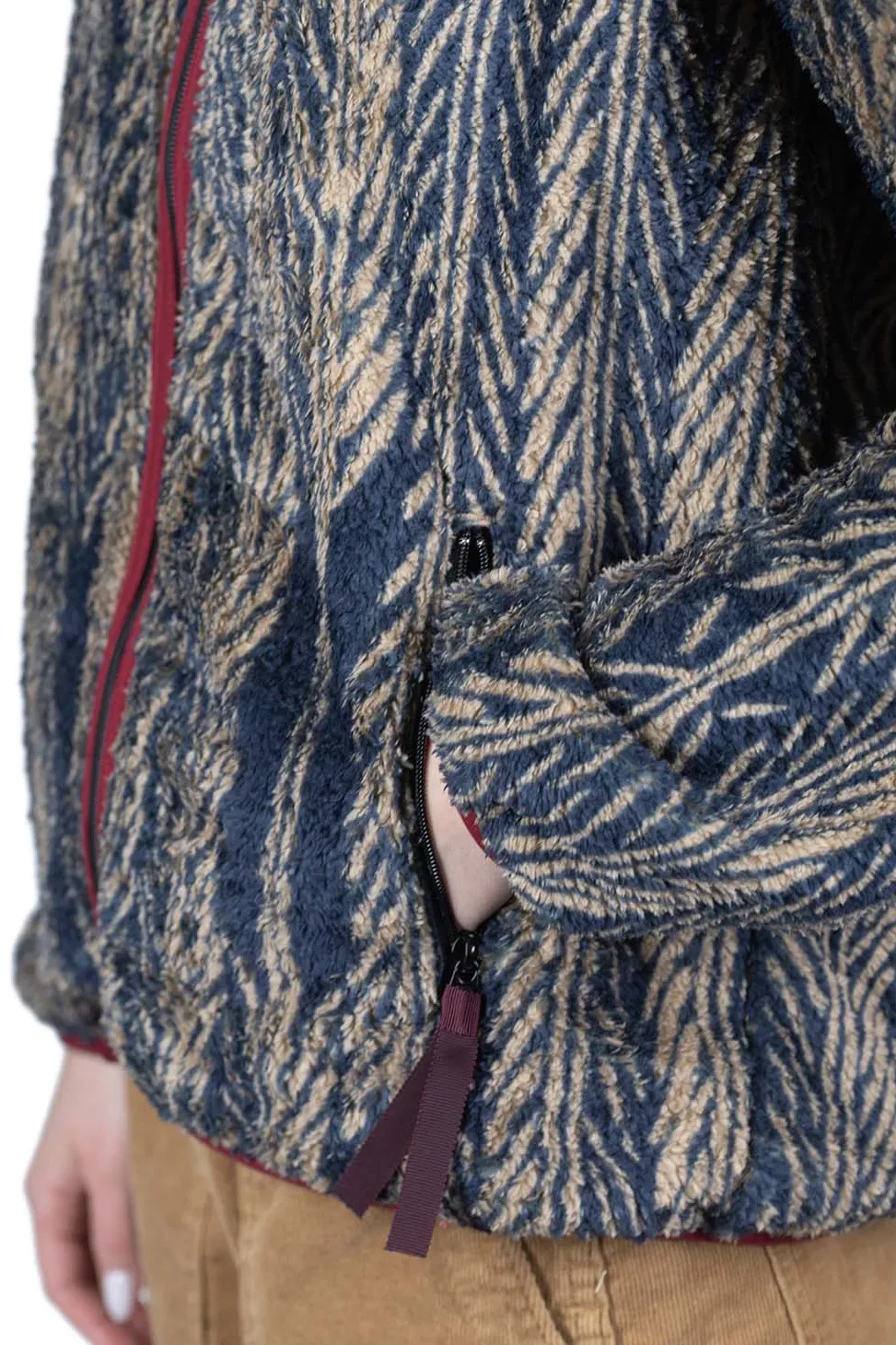 Online Kapital JAVA-YABANE Fleece ZIP Blouson - Navy