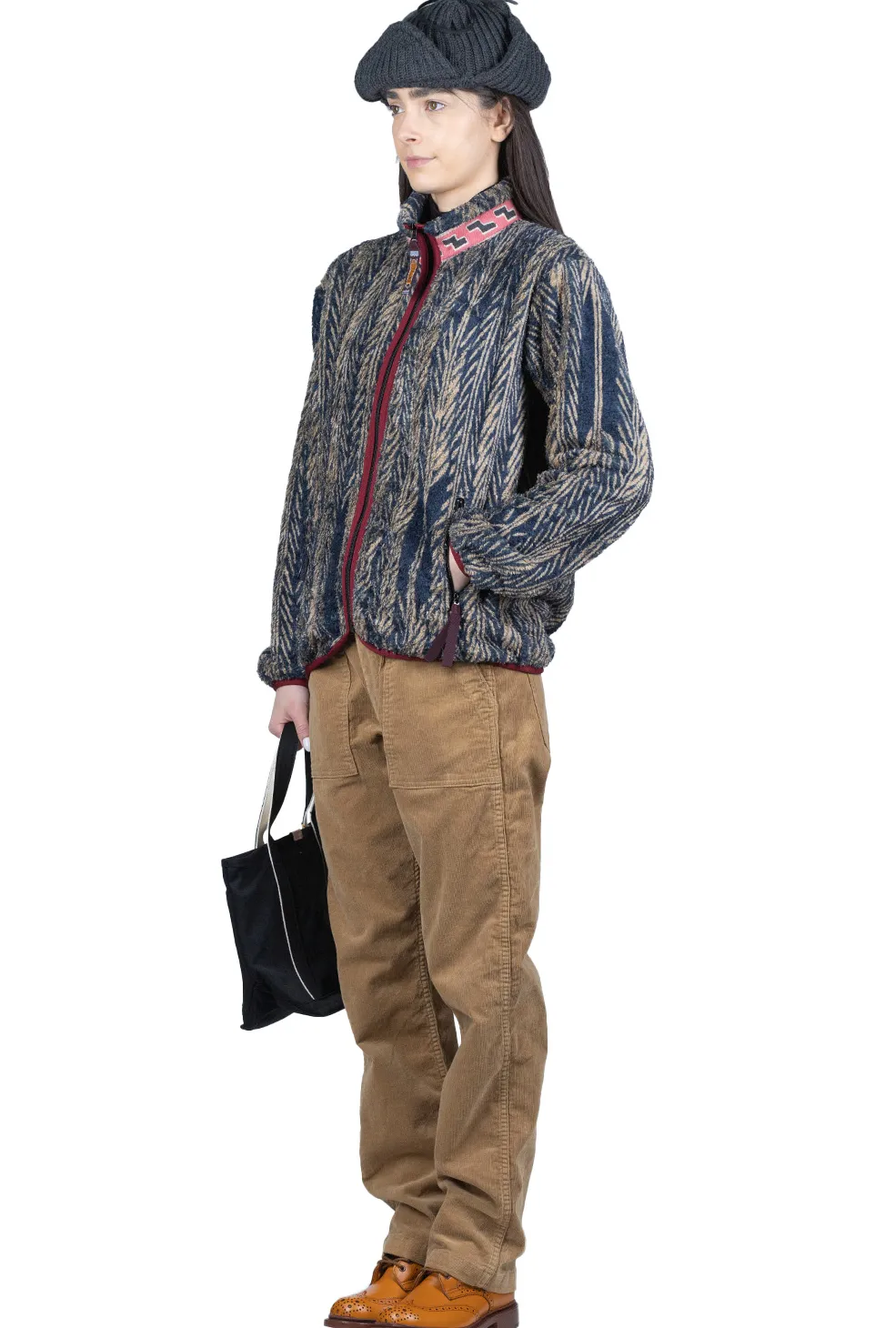 Online Kapital JAVA-YABANE Fleece ZIP Blouson - Navy