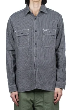 Discount Sugar Cane Jean Cord Work Shirt - Black