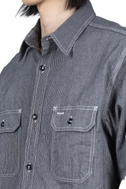 Discount Sugar Cane Jean Cord Work Shirt - Black