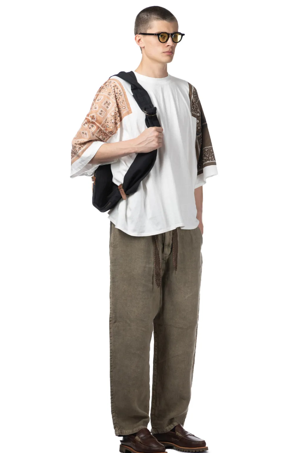 Outlet Kapital 18.5/-Jersey Bandana HUGE T (PECKISH RAINBOWY) - Brown Khaki