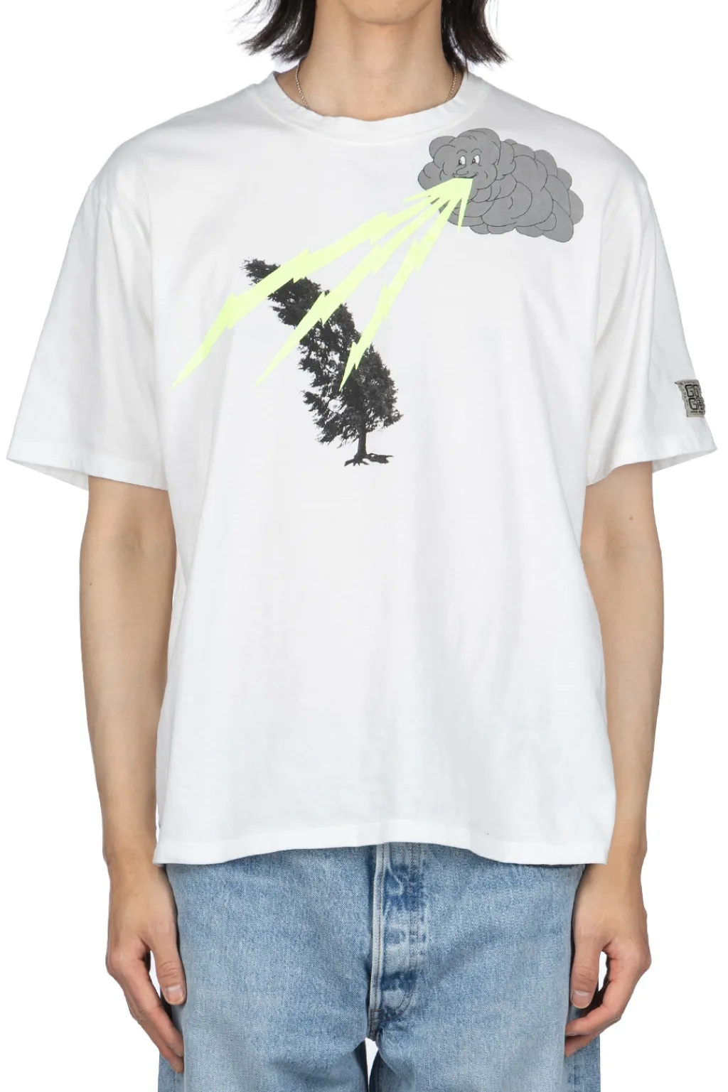 Outlet Kapital 20/-Jersey Crew T (THUNDER & CONIFER) - White
