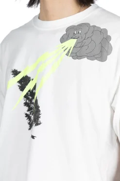 Outlet Kapital 20/-Jersey Crew T (THUNDER & CONIFER) - White