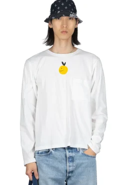 Hot Kapital 20/-Jersey Crewneck LS Tee (CONEYBOWY) - White