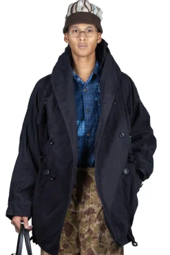 Outlet Kapital Katsuragi Cotton RING Coat - Black