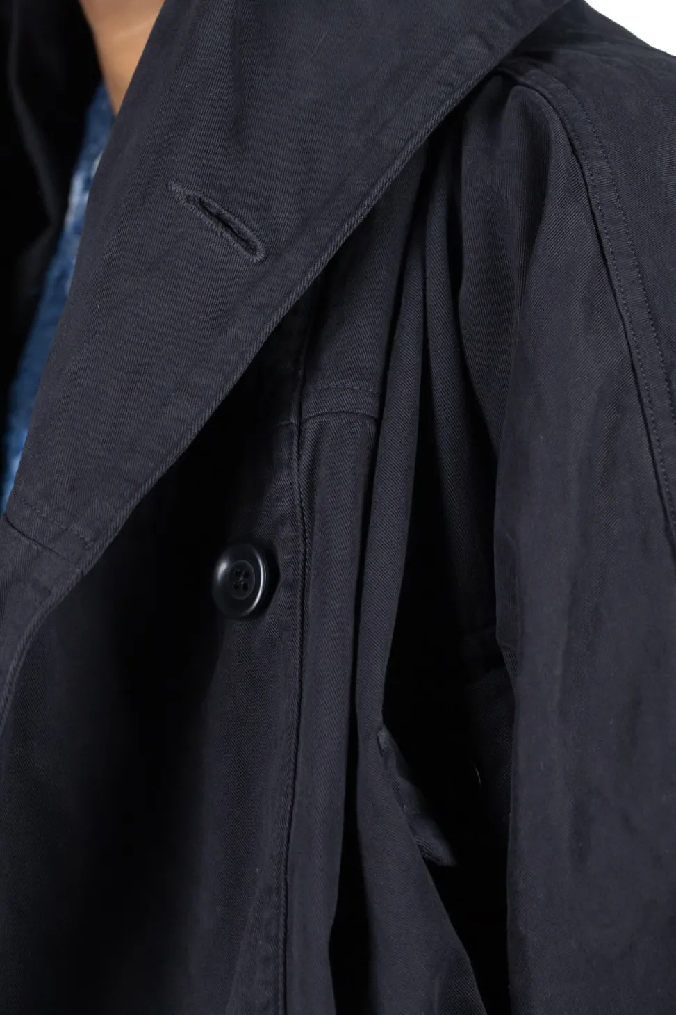 Outlet Kapital Katsuragi Cotton RING Coat - Black