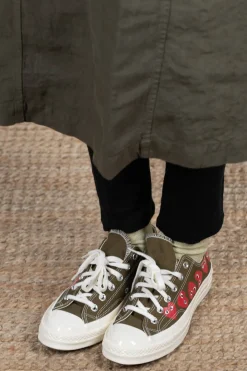 Online Comme Des Garcons Play Khaki Converse - Multiple Hearts Chuck 70 Low Sneakers