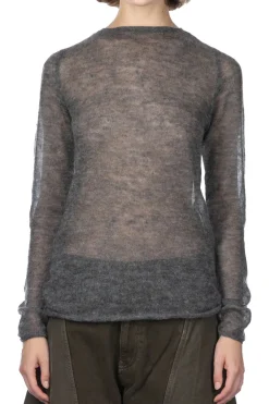 Best AURALEE KID MOHAIR SHEER KNIT BOAT NECK - Charcoal