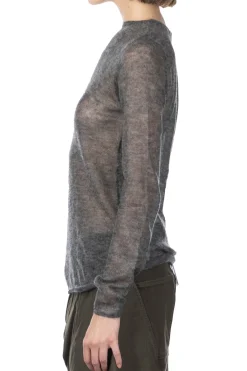 Best AURALEE KID MOHAIR SHEER KNIT BOAT NECK - Charcoal