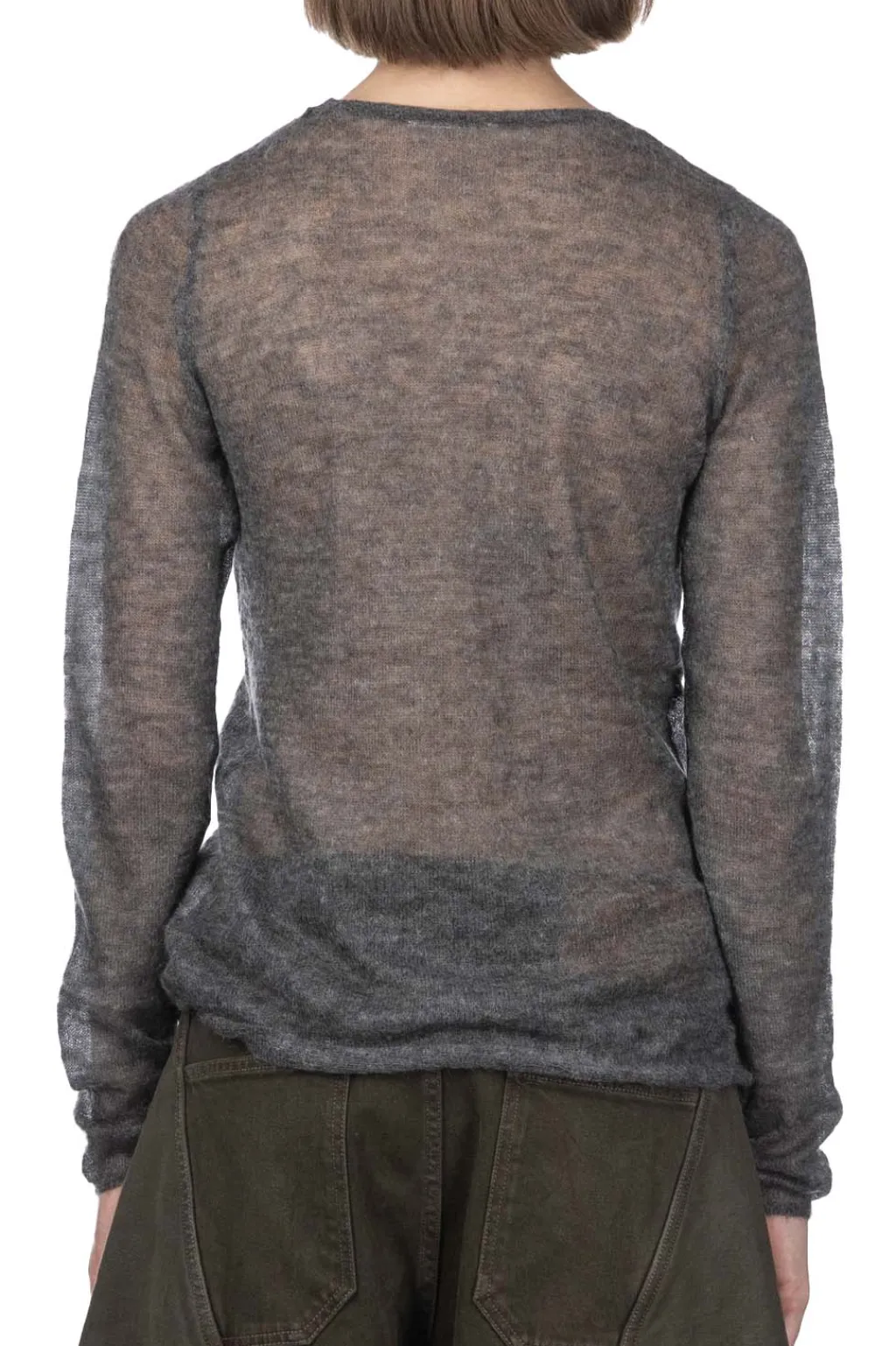Best AURALEE KID MOHAIR SHEER KNIT BOAT NECK - Charcoal