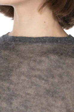 Best AURALEE KID MOHAIR SHEER KNIT BOAT NECK - Charcoal