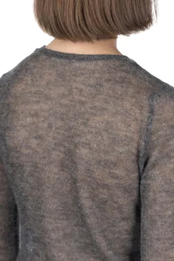 Best AURALEE KID MOHAIR SHEER KNIT BOAT NECK - Charcoal