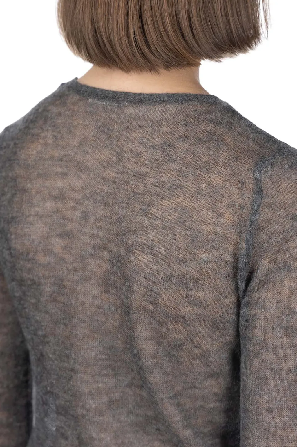 Best AURALEE KID MOHAIR SHEER KNIT BOAT NECK - Charcoal