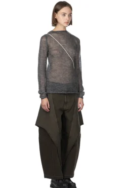 Best AURALEE KID MOHAIR SHEER KNIT BOAT NECK - Charcoal
