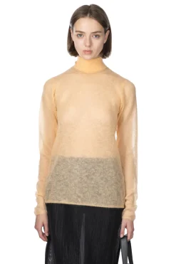 Discount AURALEE Kid Mohair Sheer Knit Turtleneck - Light Orange