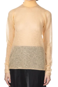 Discount AURALEE Kid Mohair Sheer Knit Turtleneck - Light Orange