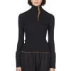 Hot Mame Kurogouchi Kintsugi High Neck Knitted Top
