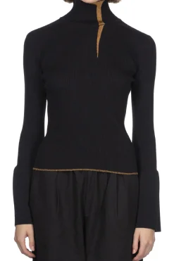 Hot Mame Kurogouchi Kintsugi High Neck Knitted Top