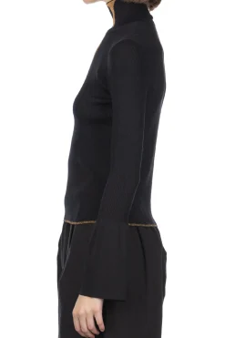 Hot Mame Kurogouchi Kintsugi High Neck Knitted Top