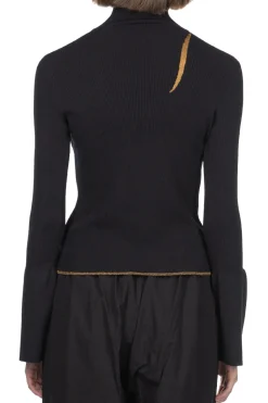 Hot Mame Kurogouchi Kintsugi High Neck Knitted Top