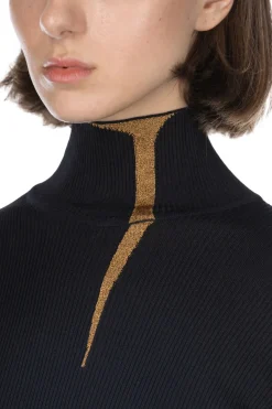 Hot Mame Kurogouchi Kintsugi High Neck Knitted Top