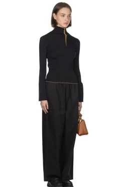 Hot Mame Kurogouchi Kintsugi High Neck Knitted Top