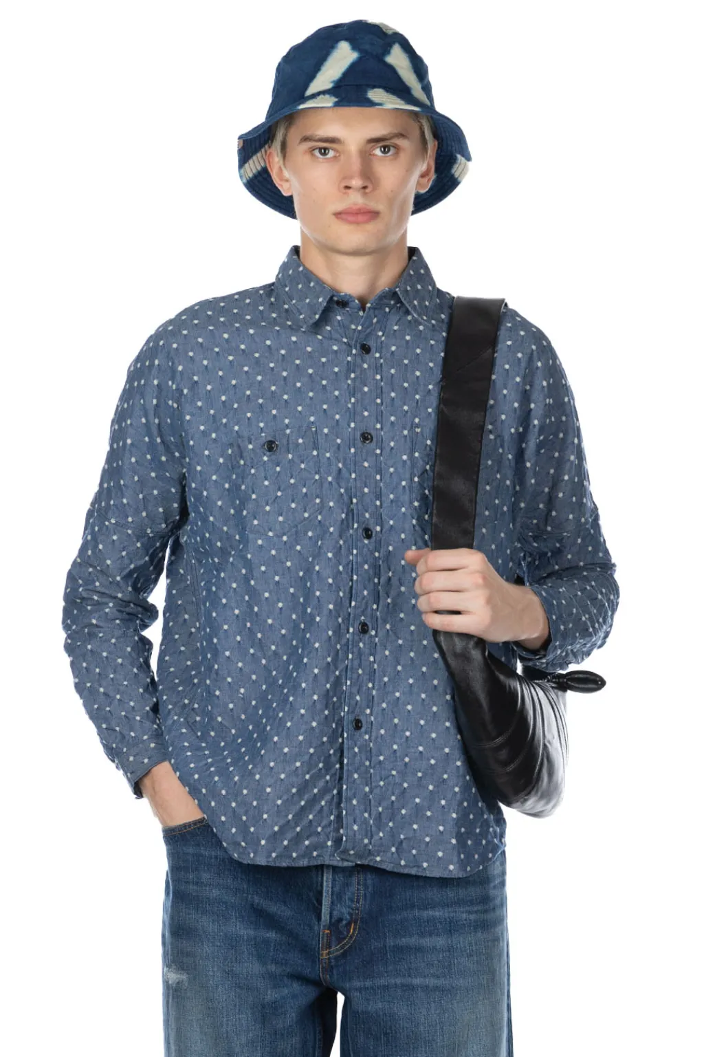 Outlet FDMTL Kite Shirt 3 Year Wash - Indigo