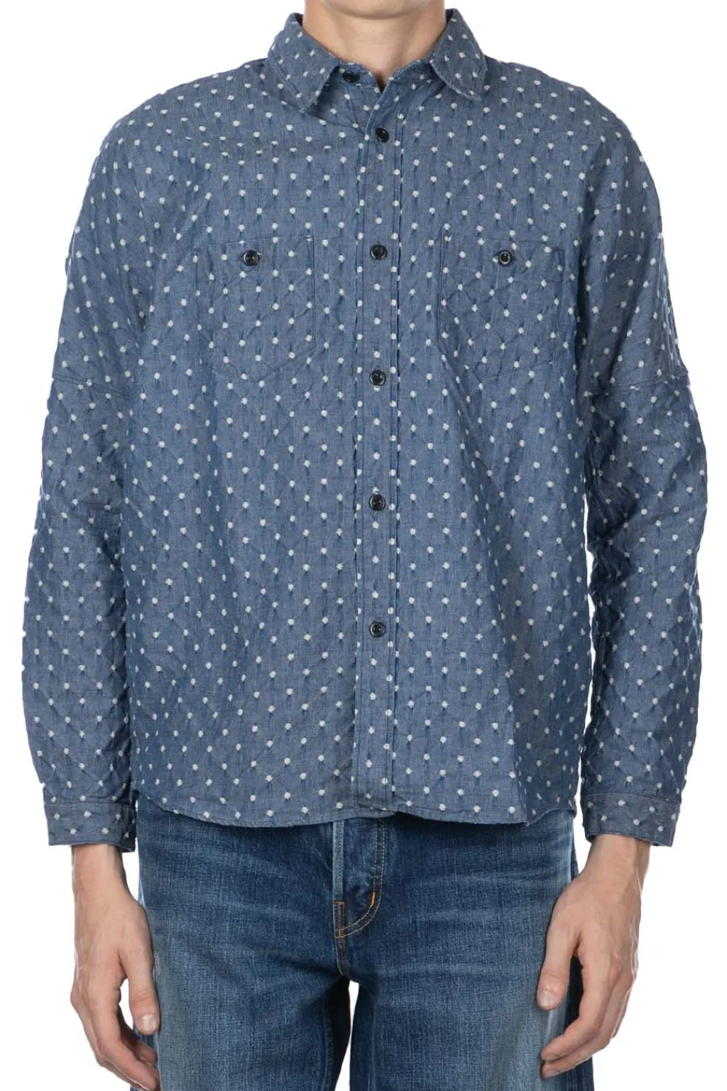 Outlet FDMTL Kite Shirt 3 Year Wash - Indigo