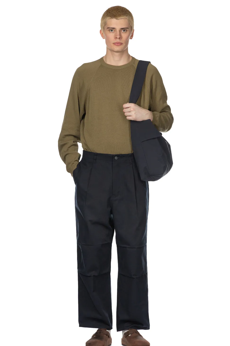 Clearance Still by Hand Knee Tuck Wide Pants - Dark Navy