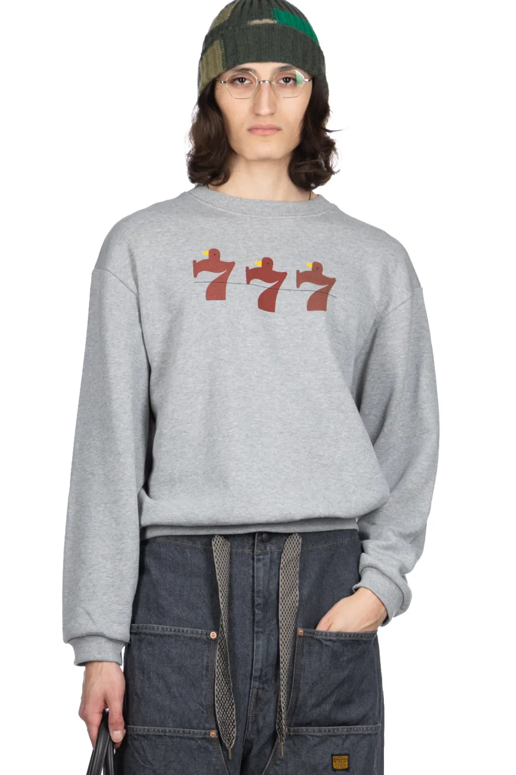 Sale Kapital 30-Knit Crew Sweatshirt (LUCKY BATTERY BIRD) - Grey