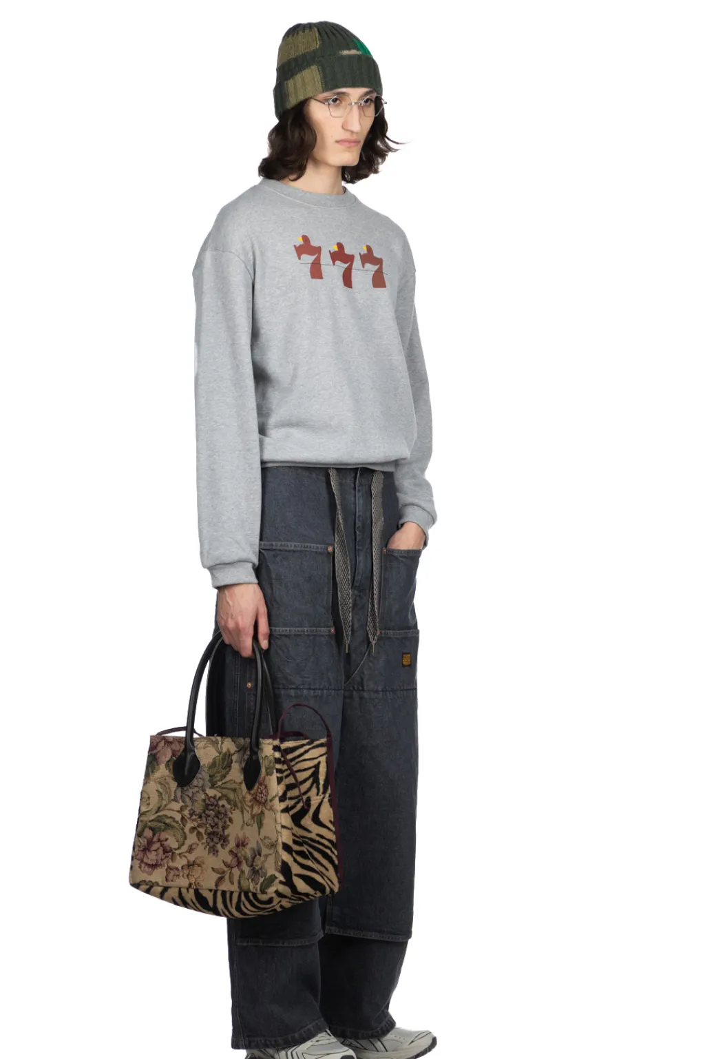 Sale Kapital 30-Knit Crew Sweatshirt (LUCKY BATTERY BIRD) - Grey