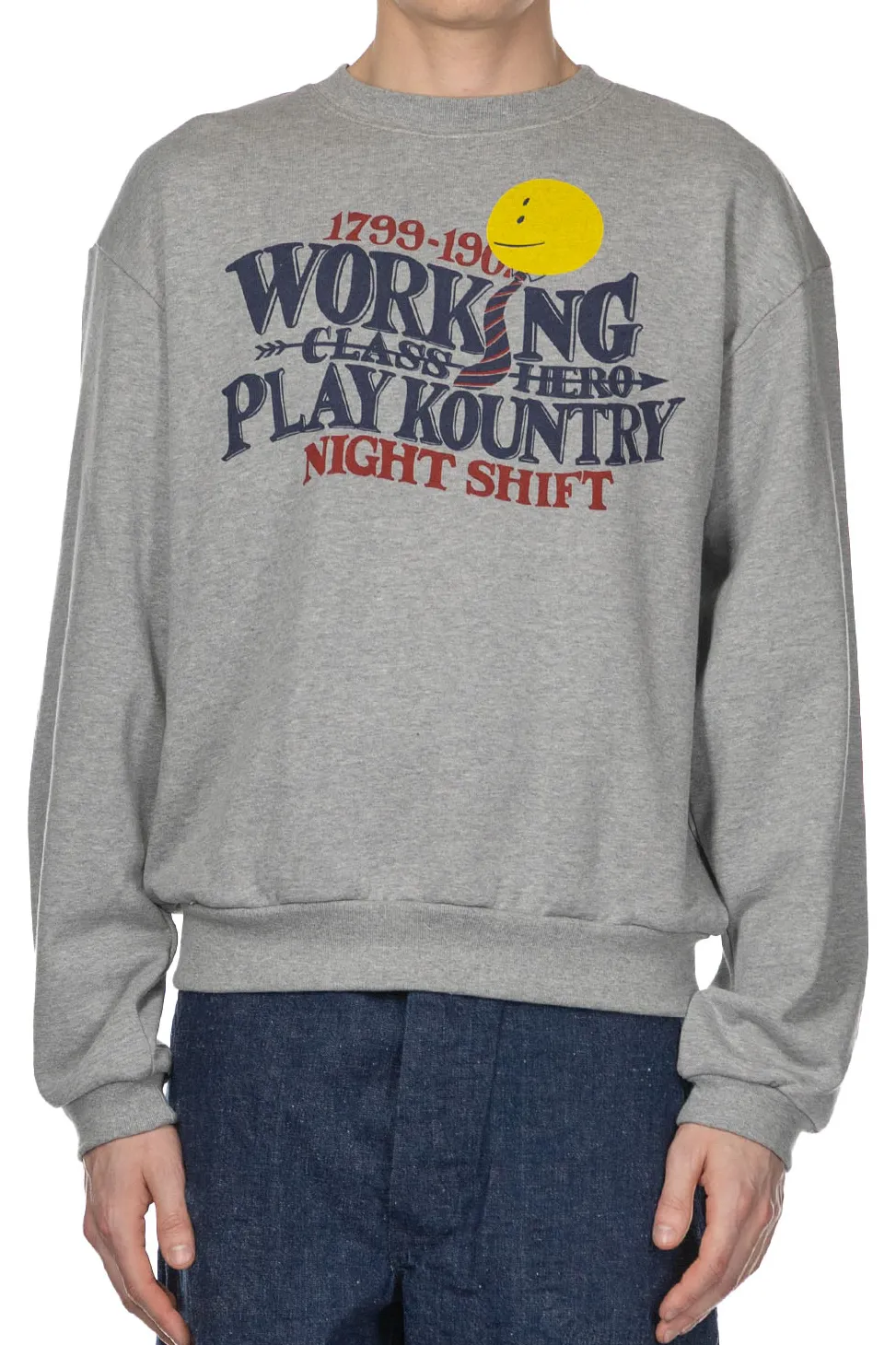Outlet Kapital 30-Knit Crew Sweatshirt (NIGHT SHIFT PROFILE RAINBOWY) - Grey