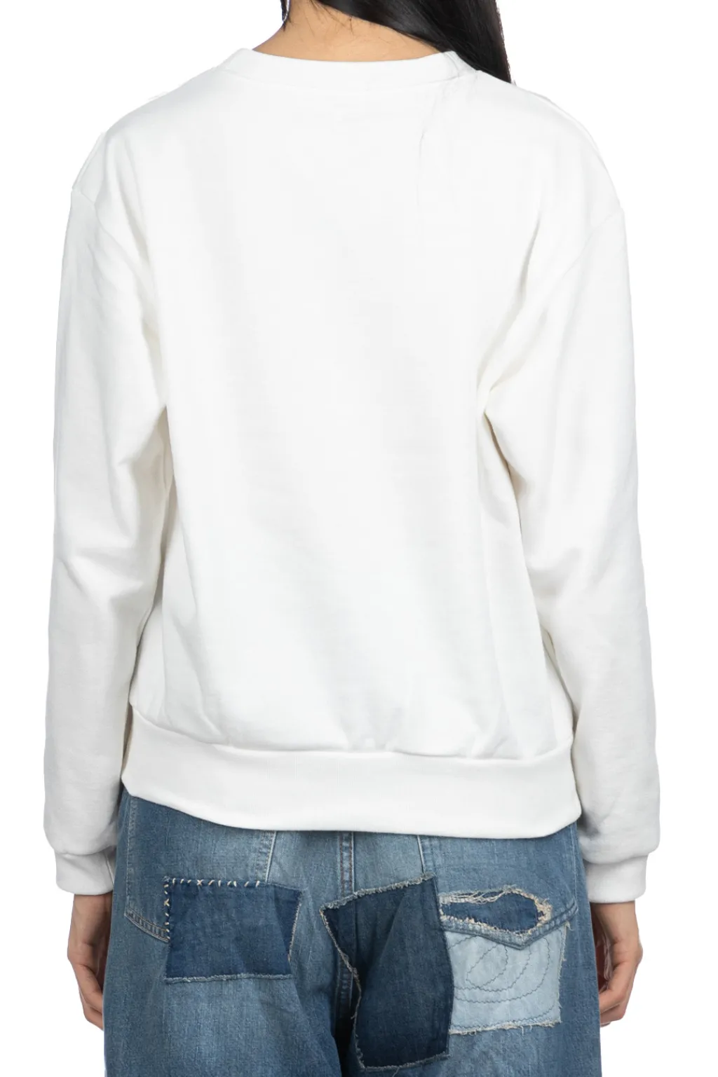Discount Kapital 30-Knit Crew Sweatshirt (NIGHT SHIFT PROFILE RAINBOWY) - White