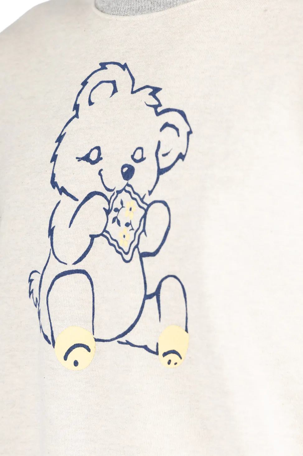 Outlet Kapital Knit Crew Sweatshirt (PECKISH Little Bear) - Natural x Grey