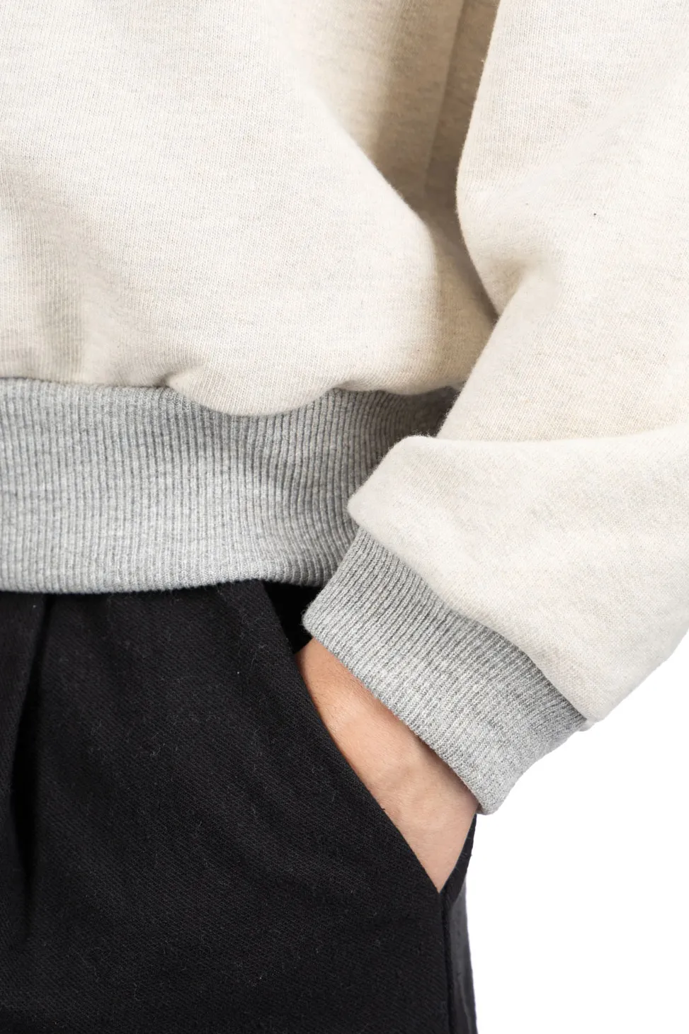 Outlet Kapital Knit Crew Sweatshirt (PECKISH Little Bear) - Natural x Grey
