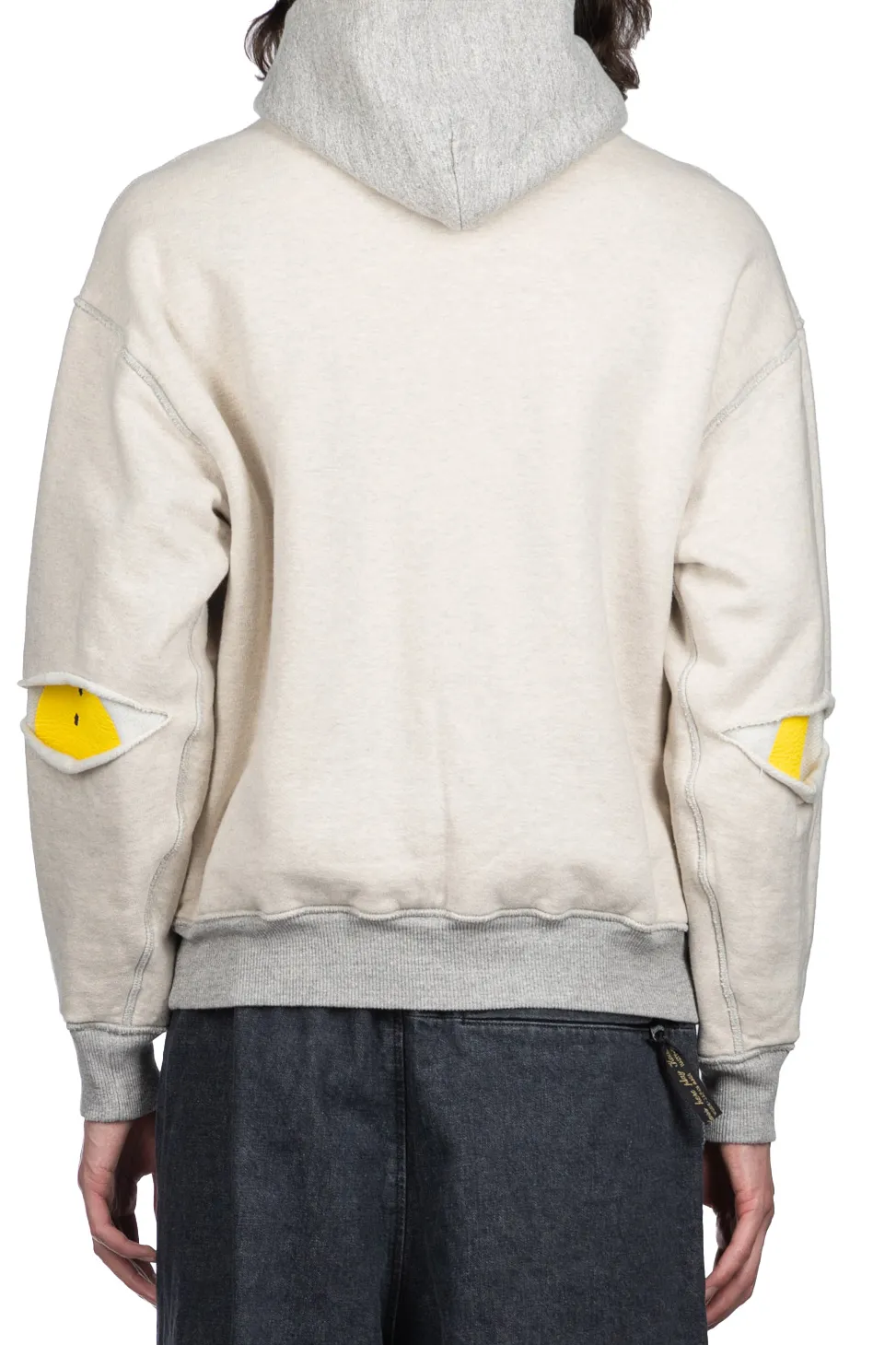 Sale Kapital Knit Rev ELBOW RIP Hoodie (PROFILE RAINBOWY) - Natural x Grey
