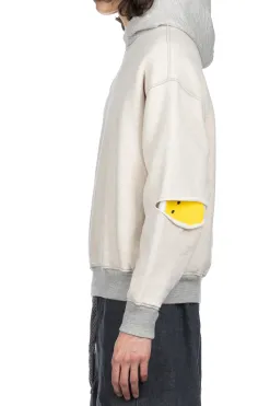 Sale Kapital Knit Rev ELBOW RIP Hoodie (PROFILE RAINBOWY) - Natural x Grey