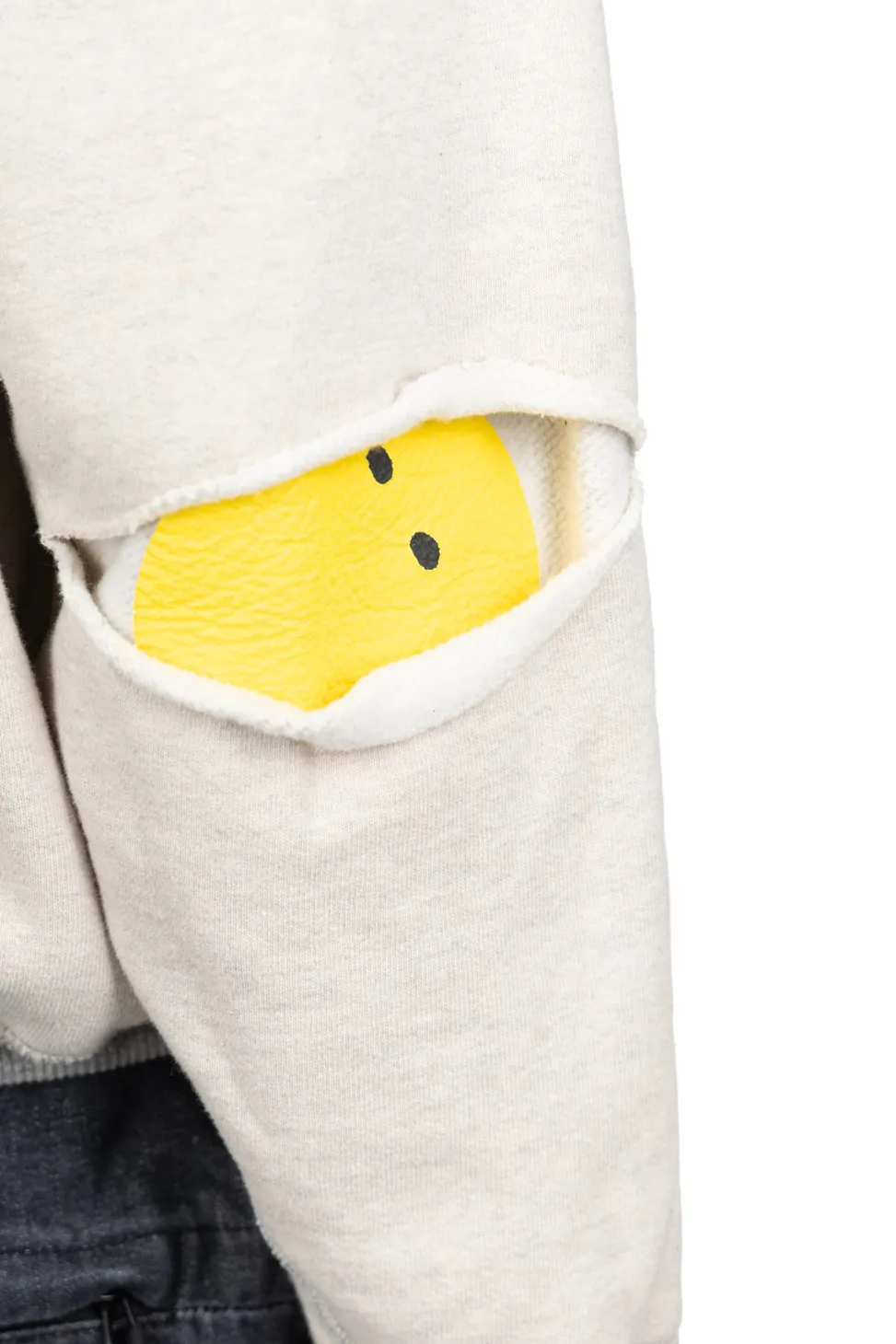 Sale Kapital Knit Rev ELBOW RIP Hoodie (PROFILE RAINBOWY) - Natural x Grey