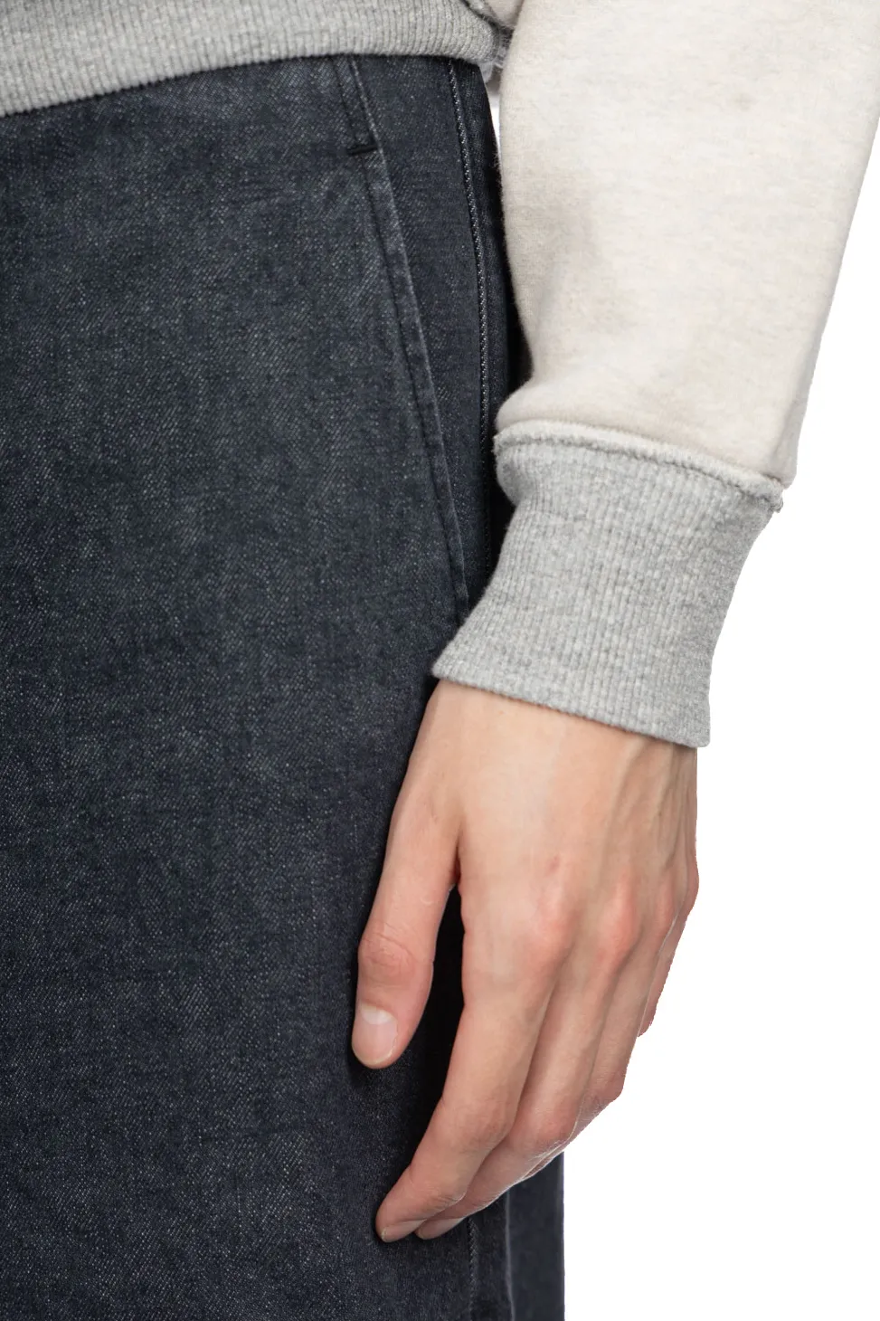 Sale Kapital Knit Rev ELBOW RIP Hoodie (PROFILE RAINBOWY) - Natural x Grey