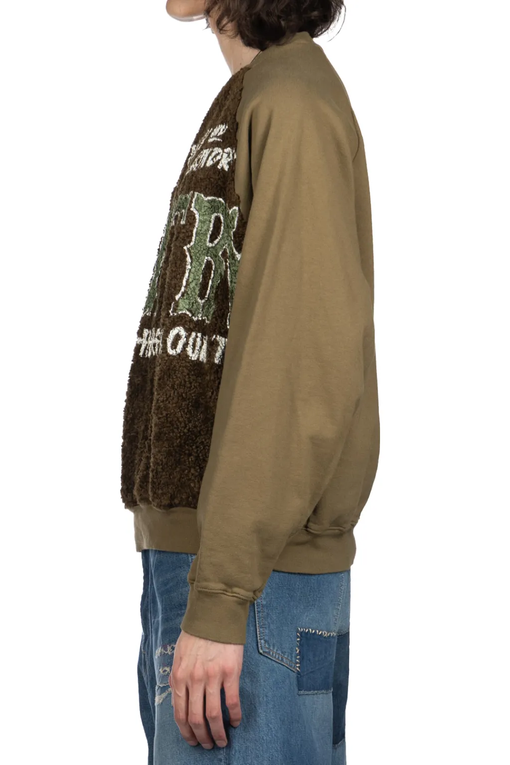 Sale Kapital Knit x Fur GRIZZLY SWT (EM KOUNTRY) - Khaki