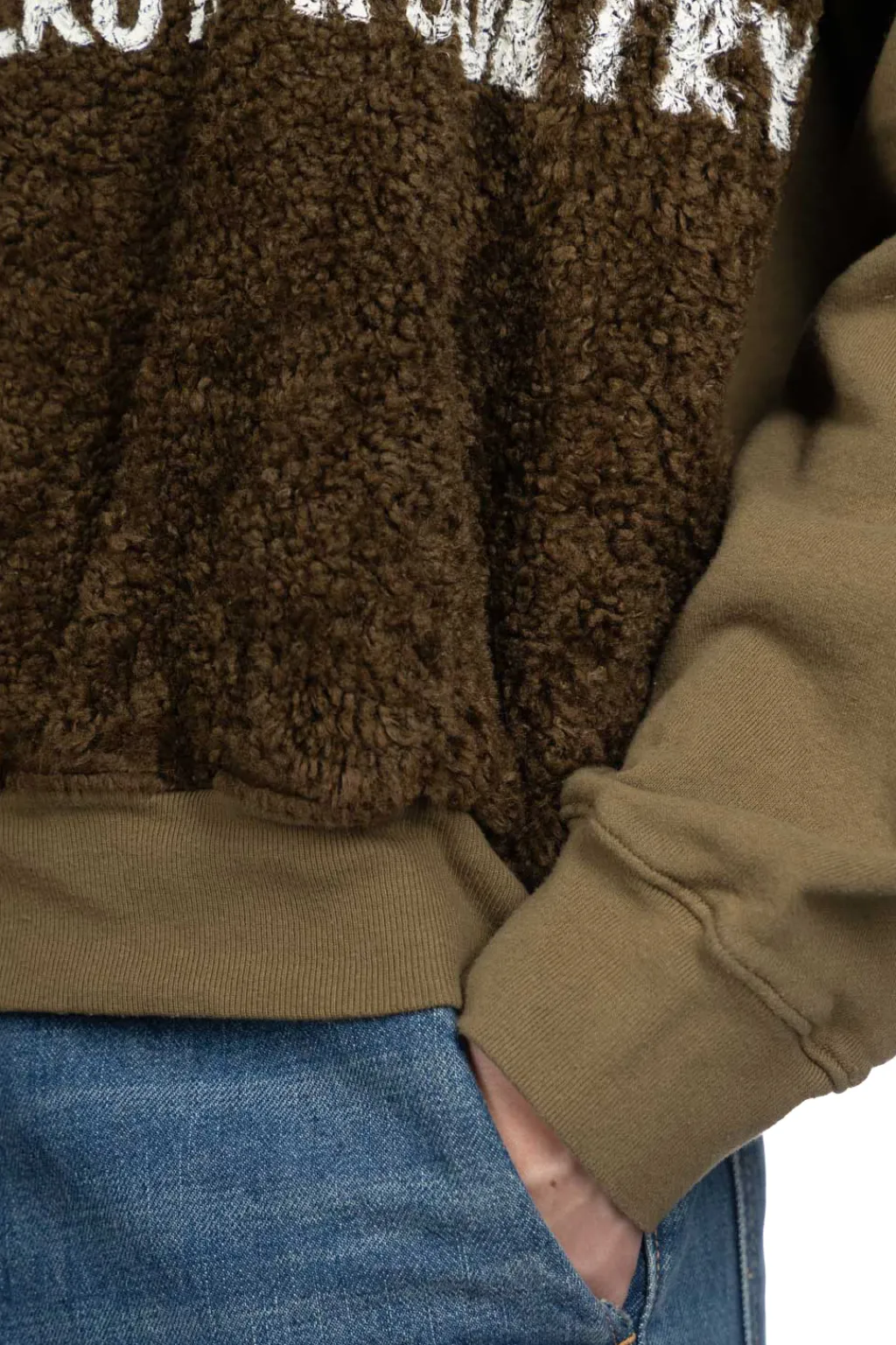 Sale Kapital Knit x Fur GRIZZLY SWT (EM KOUNTRY) - Khaki