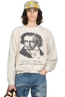 New Kapital Knit x Fur GRIZZLY SWT (PROFILE RAINBOWY & BEETHOVEN) - Natural