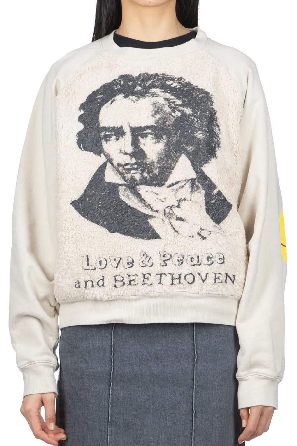 Best Kapital Knit x Fur GRIZZLY SWT (PROFILE RAINBOWY & BEETHOVEN) - Natural