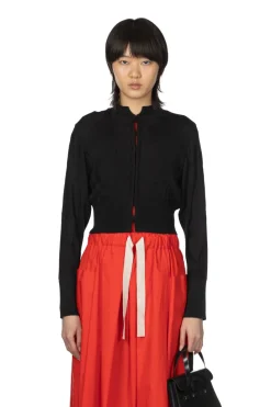Fashion Mame Kurogouchi Knitted Cardigan - Black