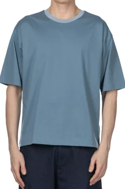 Fashion Still by Hand Knitted Rib T-Shirt - Smoke Blue