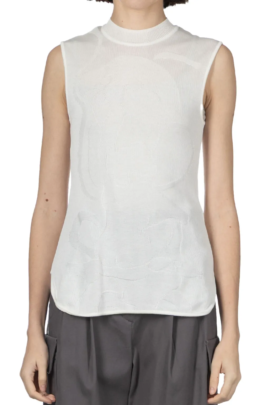 Hot Mame Kurogouchi Knitted Sleevess Top