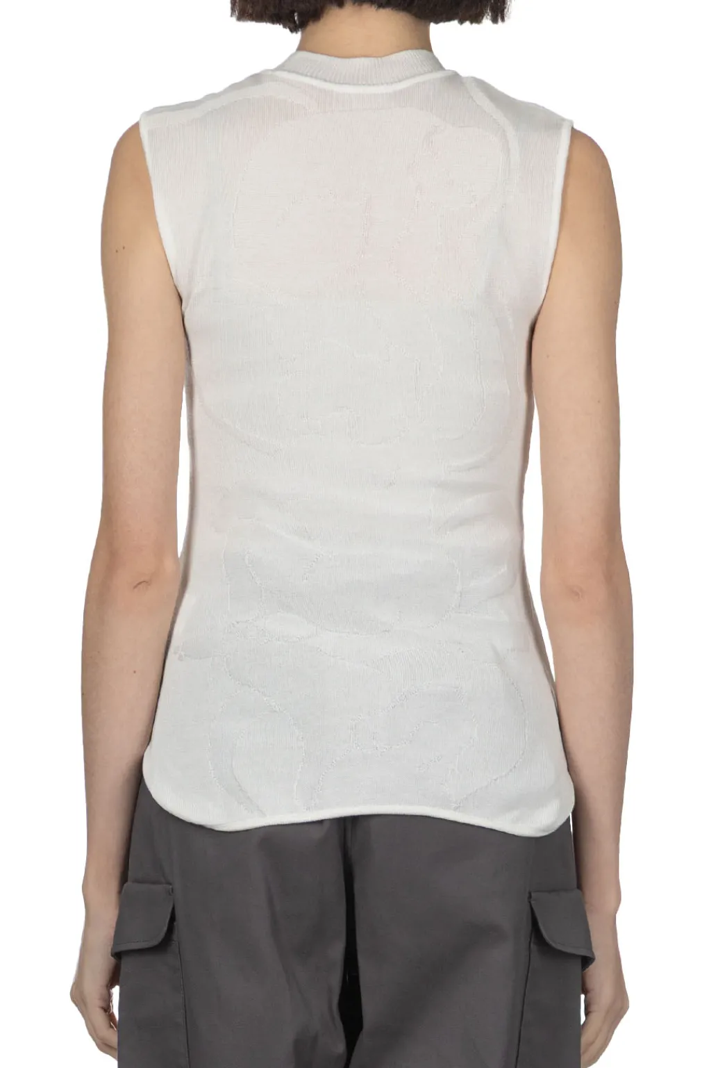 Hot Mame Kurogouchi Knitted Sleevess Top