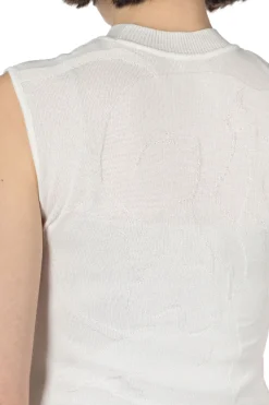 Hot Mame Kurogouchi Knitted Sleevess Top
