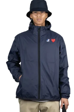 New Comme Des Garcons Play K-WAY Hoodie Full Zip - Navy